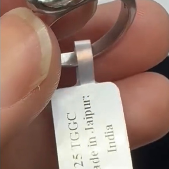 925 Sterling Silver and 5 ct oval Green Quartz size 7 ring - Picture 7 of 7